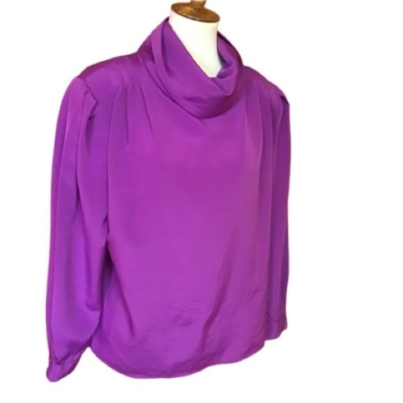 Vintage 80s fuchsia blouse - Picture 1 of 7